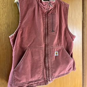 Carhartt vintage women’s dusty rose steps lined vest WV001 VRS. XL